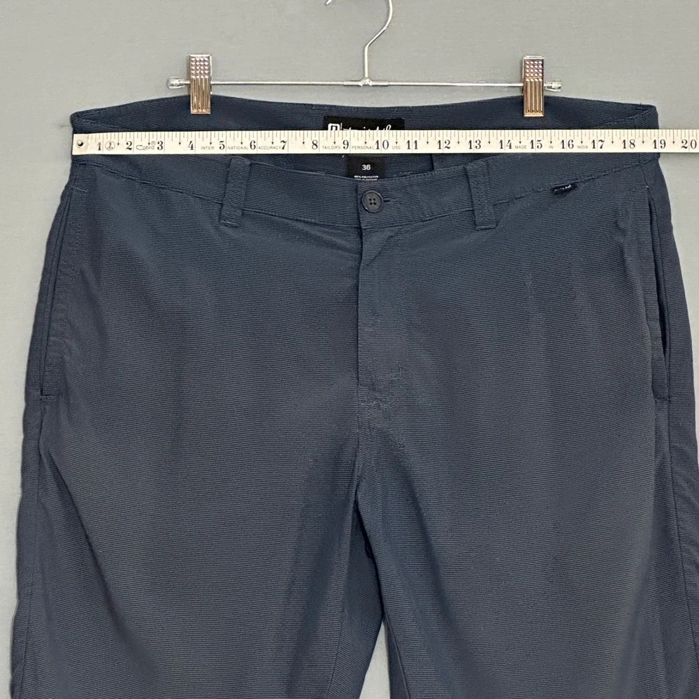 TravisMathew Mens Navy Blue Micro Stripe Hybrid Golf Shorts Size 36 Stretch
